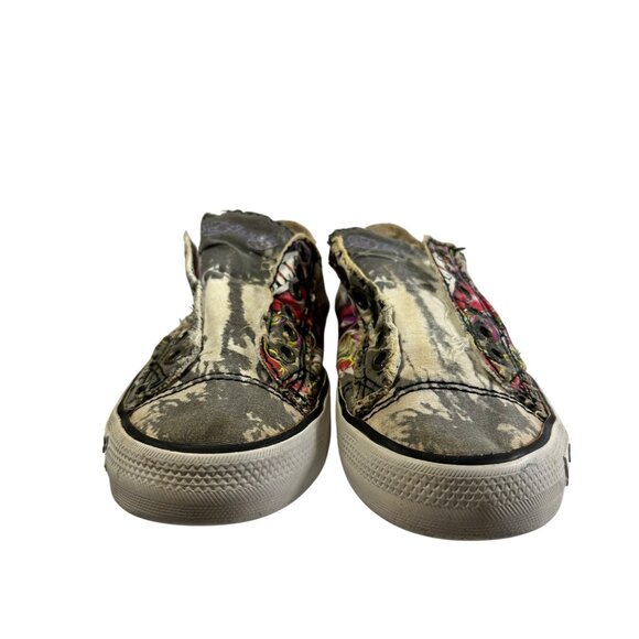 Don Ed Hardy Womens Love Kills Low Top Slip-On Sneakers SZ 6 US Grunge Boho Goth - Picture 8 of 10